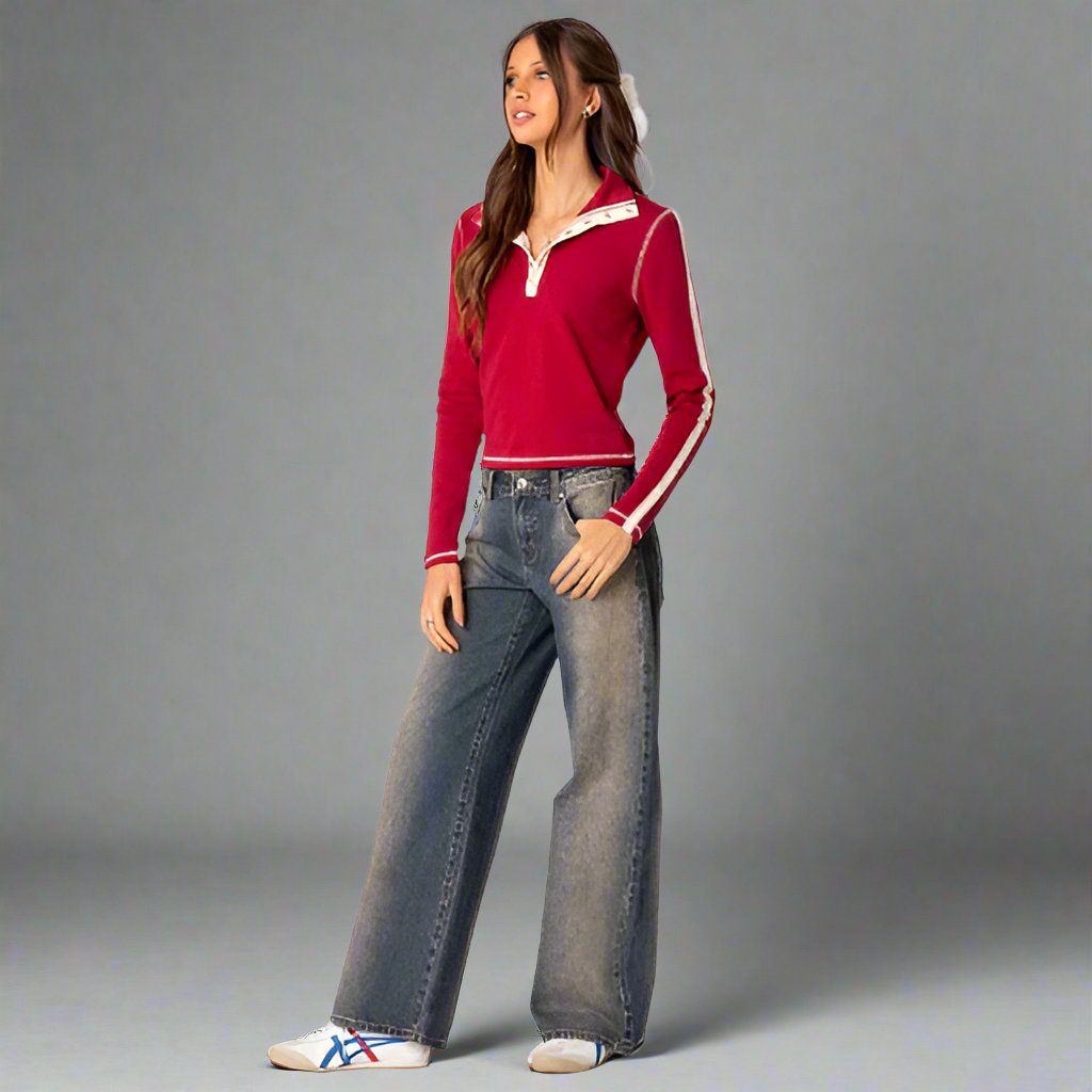 Haven Women's Low Rise Jeans | Comfortable Denim, Wide Leg Fit 2