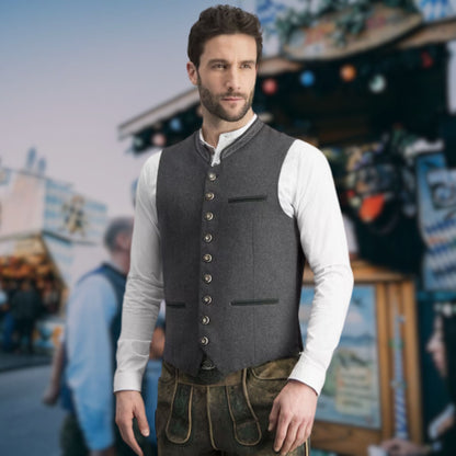 Hector Men's Black Vest | Stylish Polyester Blend, Traditional Design 0
