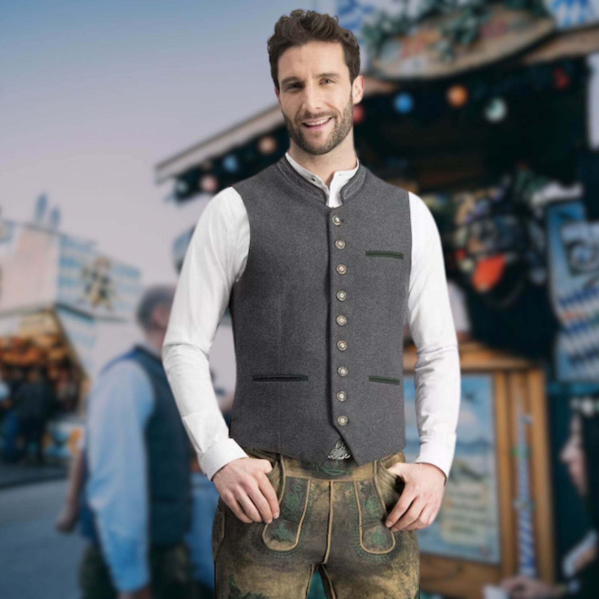 Hector Men's Black Vest | Stylish Polyester Blend, Traditional Design 1