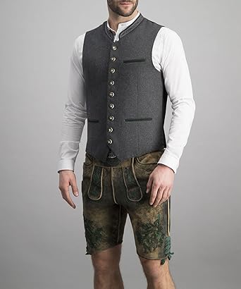 Hector Men's Vest | Tailored Herringbone Design, Gray 1