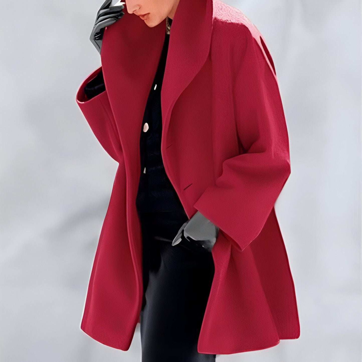 Heidi Women's Coat | Windproof Polyester Blend, Elegant Shawl Collar 0