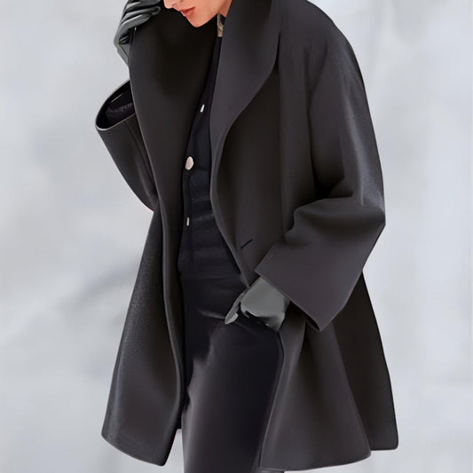 Heidi Women's Coat | Windproof Polyester Blend, Elegant Shawl Collar 1