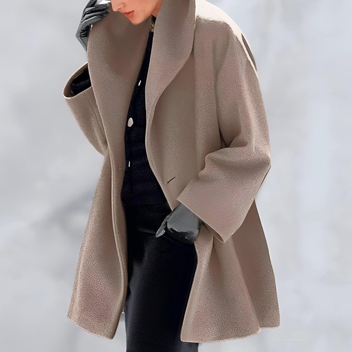 Heidi Women's Coat | Windproof Polyester Blend, Elegant Shawl Collar 2