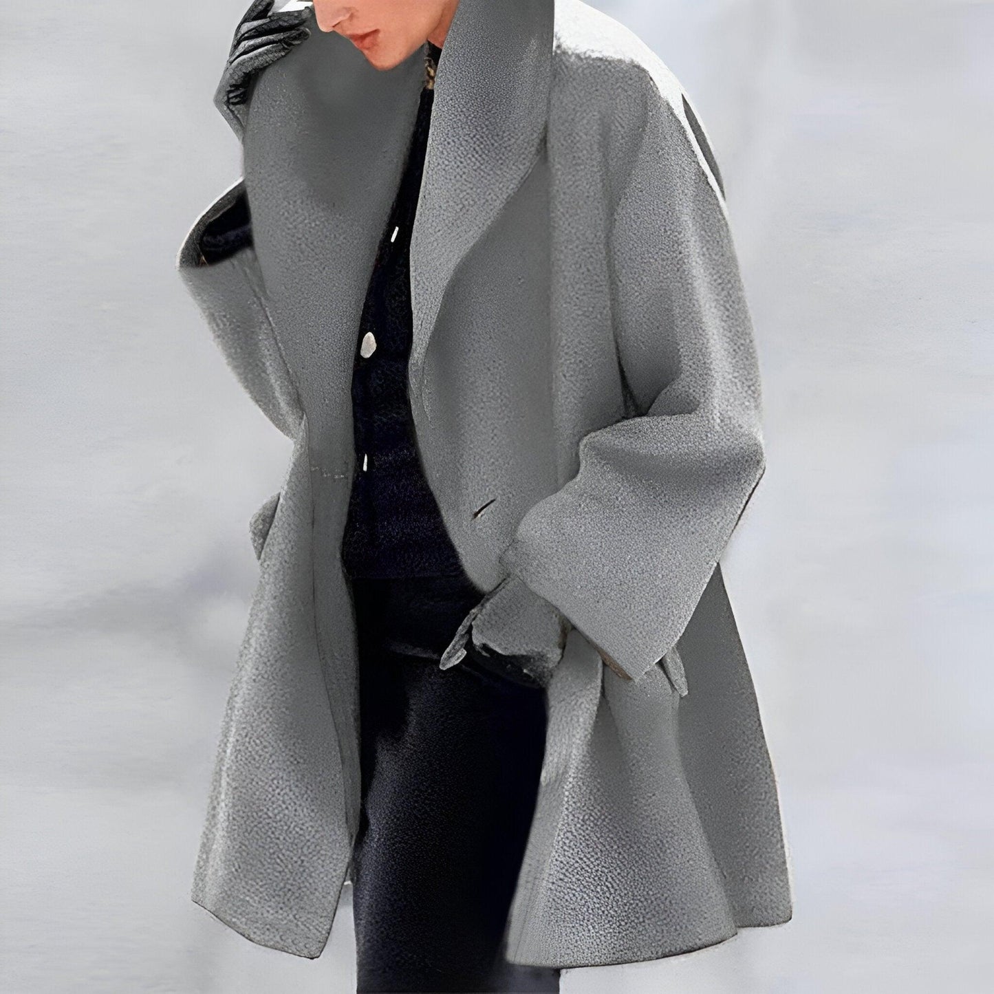 Heidi Women's Coat | Windproof Polyester Blend, Elegant Shawl Collar 3