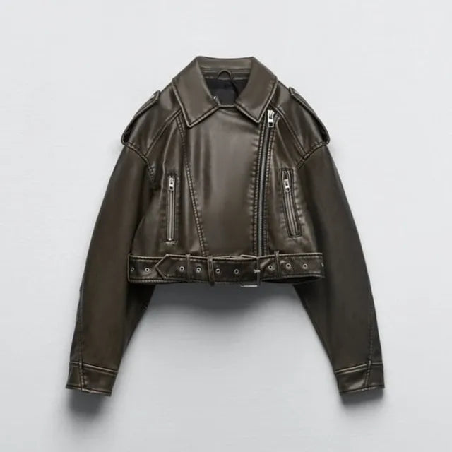 Hera Women's Biker Jacket | Leather, Modern Design, Slim Fit 3
