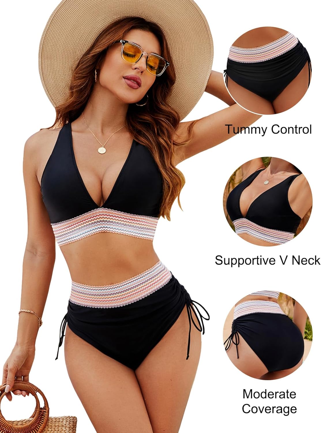Hera Women's High Waisted Bikini Set | Push-Up Support, Tummy Control 4