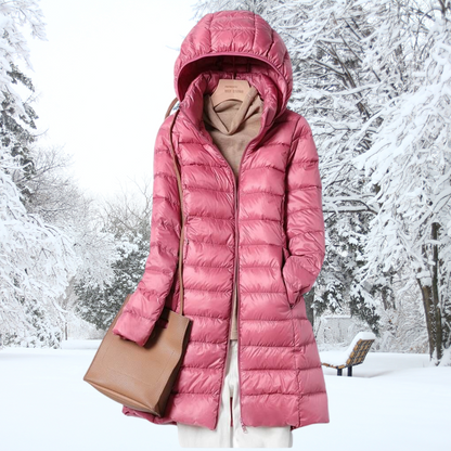 Hera Women's Puffer Jacket | Ultralight Down, Removable Hood 4