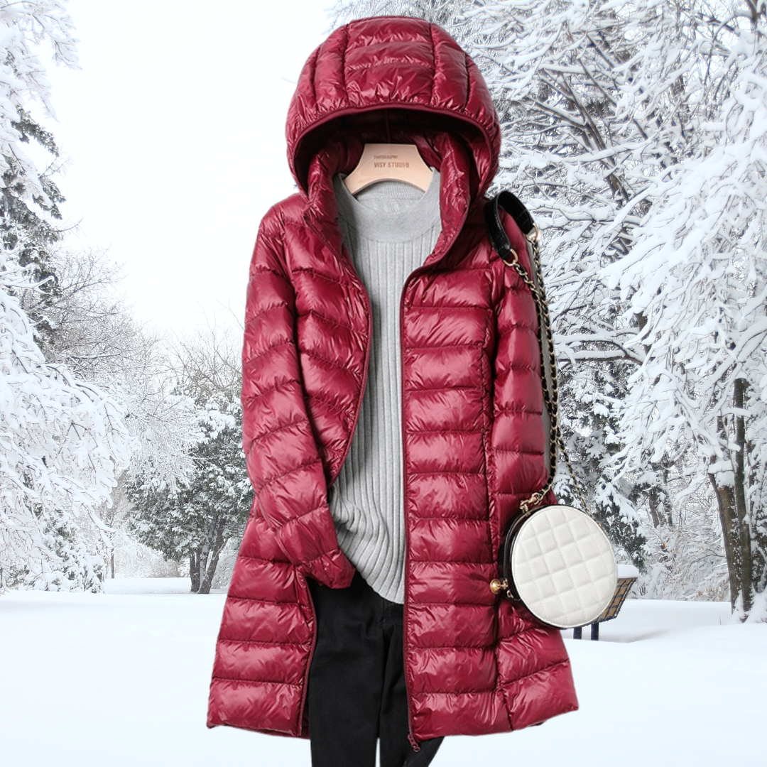 Hera Women's Puffer Jacket | Ultralight Down, Removable Hood 7