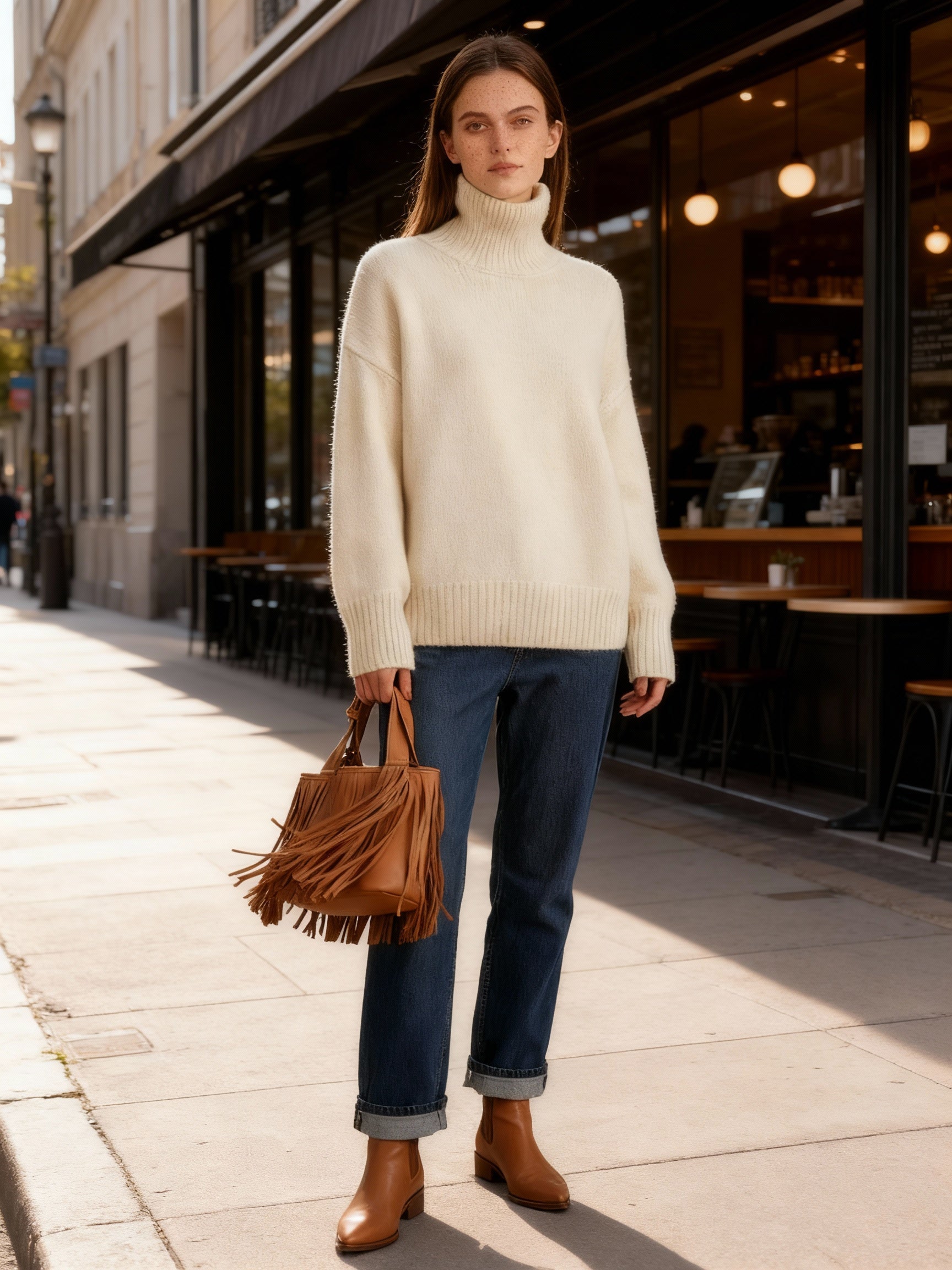 Hera Women's Turtleneck Sweater | Soft Acrylic Knit, Warm & Comfortable 0