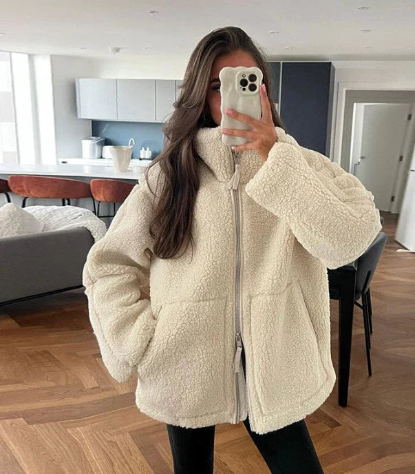 Hera Women's Wool Jacket | Cozy Lambswool, Casual Oversized 1