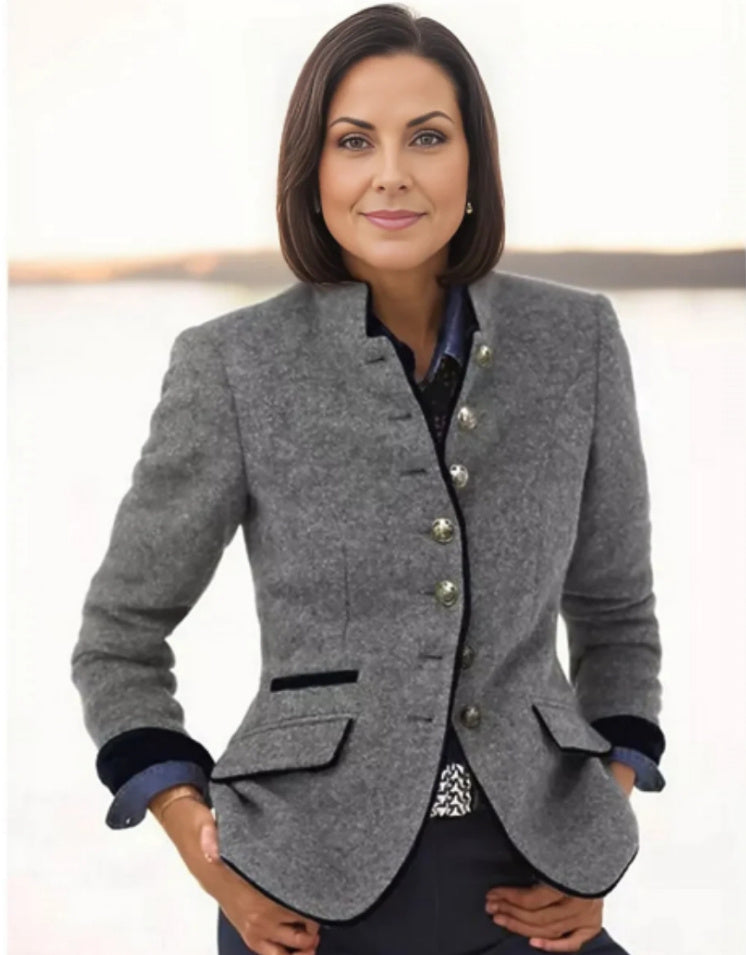 Hera Women's Wool Jacket | Modern Street Style, Multi-Button Design 0
