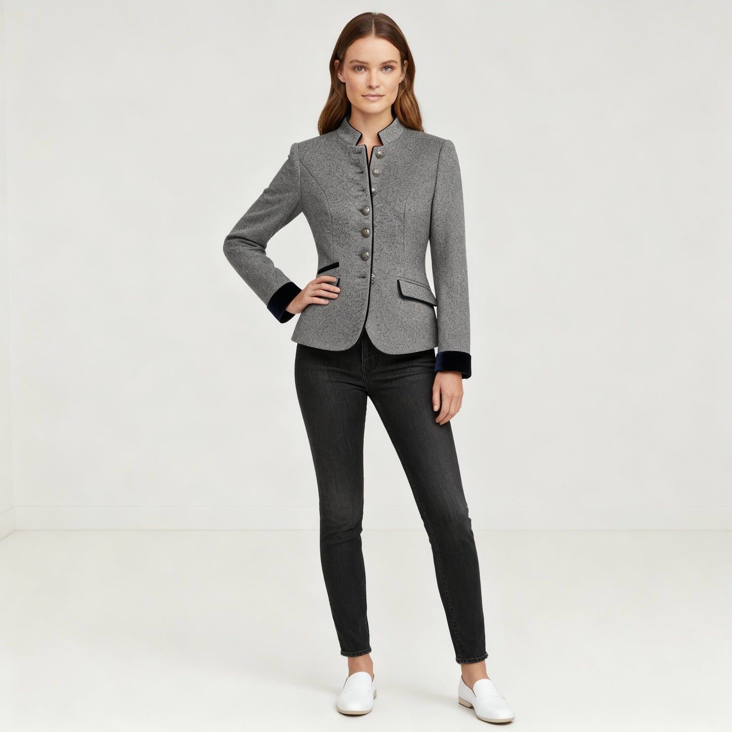 Hera Women's Wool Jacket | Modern Street Style, Multi-Button Design 1