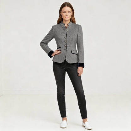 Hera Women's Wool Jacket | Modern Street Style, Multi-Button Design 1