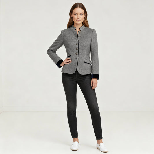 Hera Women's Wool Jacket | Modern Street Style, Multi-Button Design 1