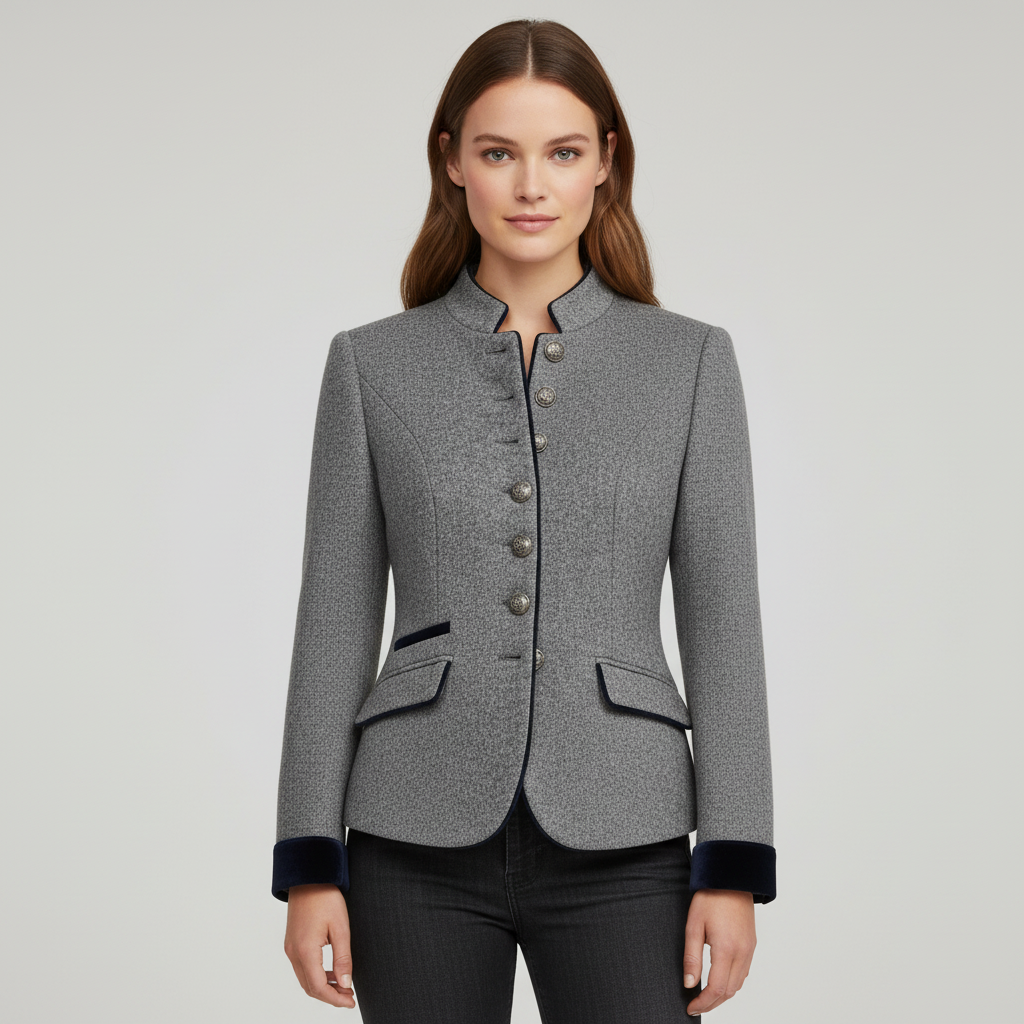 Hera Women's Wool Jacket | Modern Street Style, Multi-Button Design 2