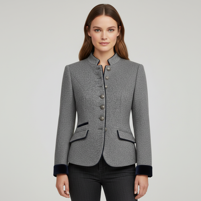 Hera Women's Wool Jacket | Modern Street Style, Multi-Button Design 2