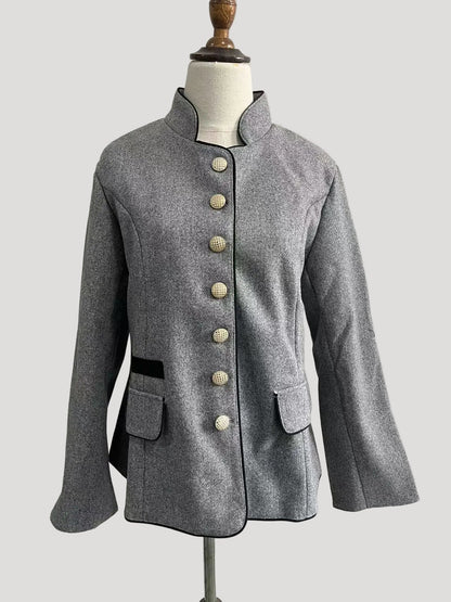 Hera Women's Wool Jacket | Modern Street Style, Multi-Button Design 8