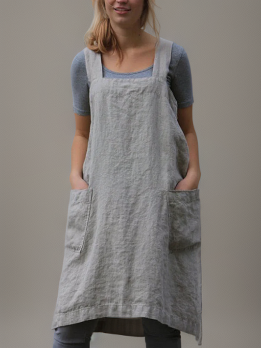 Holly Women's Apron Dress | Cotton with Pockets 0