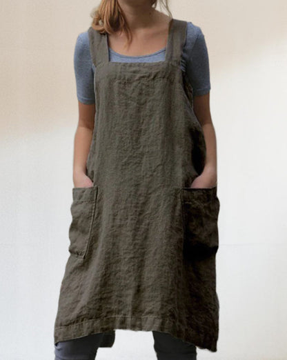 Holly Women's Apron Dress | Cotton with Pockets 4