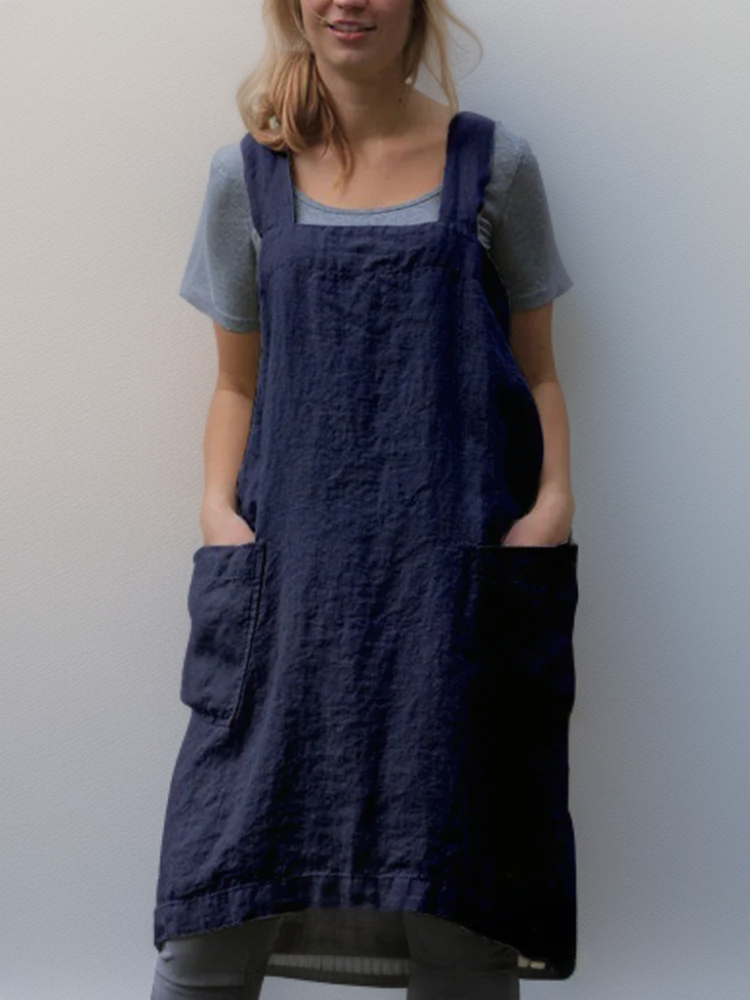 Holly Women's Apron Dress | Cotton with Pockets 5