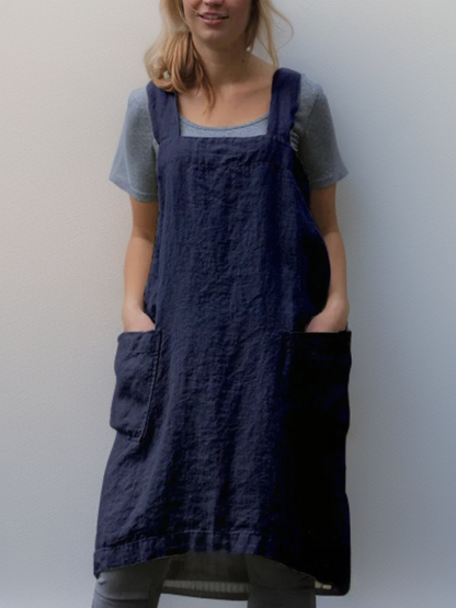 Holly Women's Apron Dress | Cotton with Pockets 5