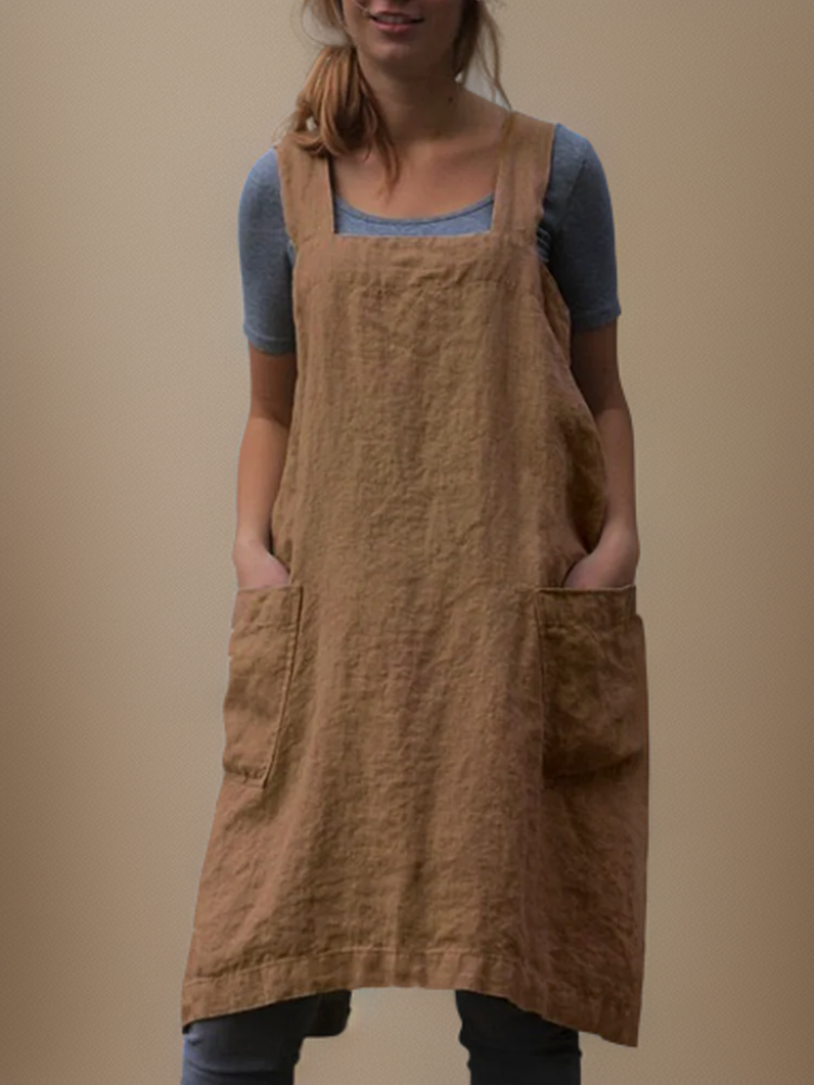 Holly Women's Apron Dress | Cotton with Pockets 6