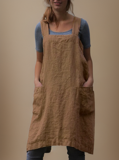 Holly Women's Apron Dress | Cotton with Pockets 6