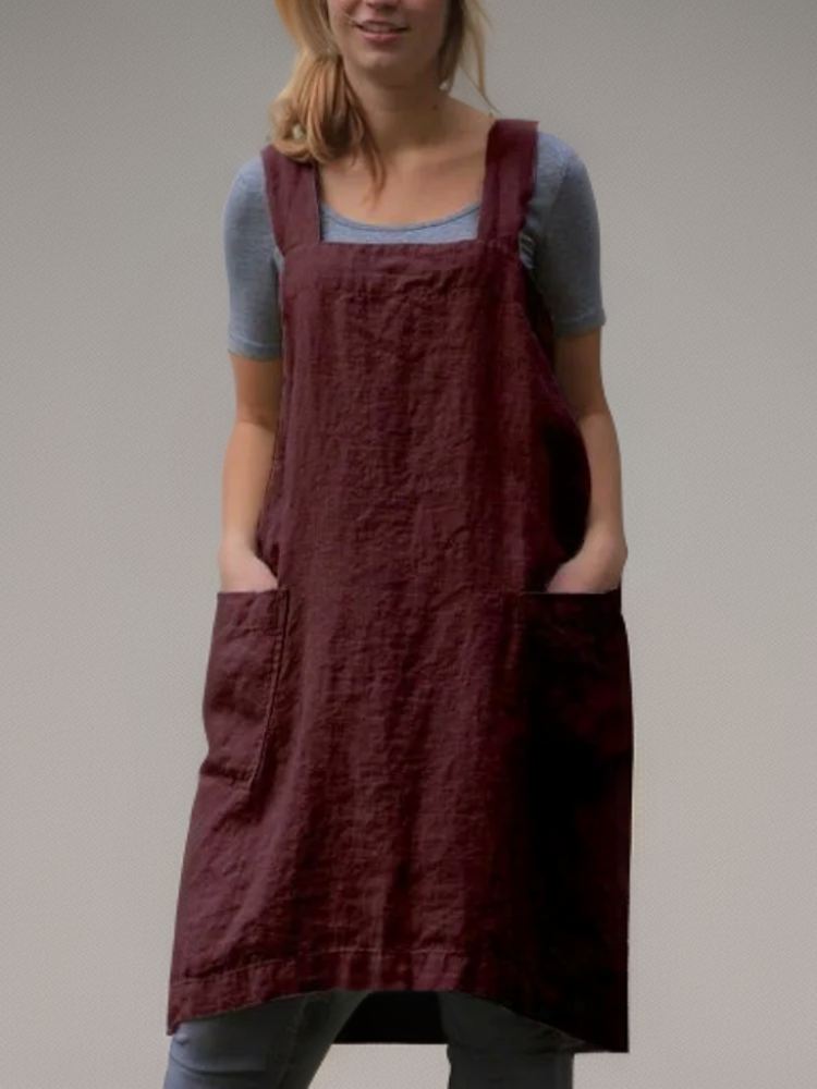 Holly Women's Apron Dress | Cotton with Pockets 7