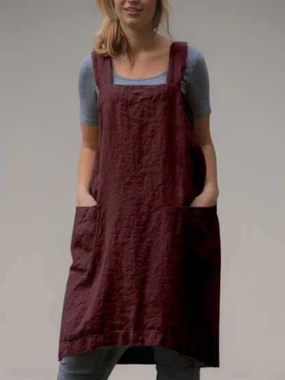 Holly Women's Apron Dress | Cotton with Pockets 7