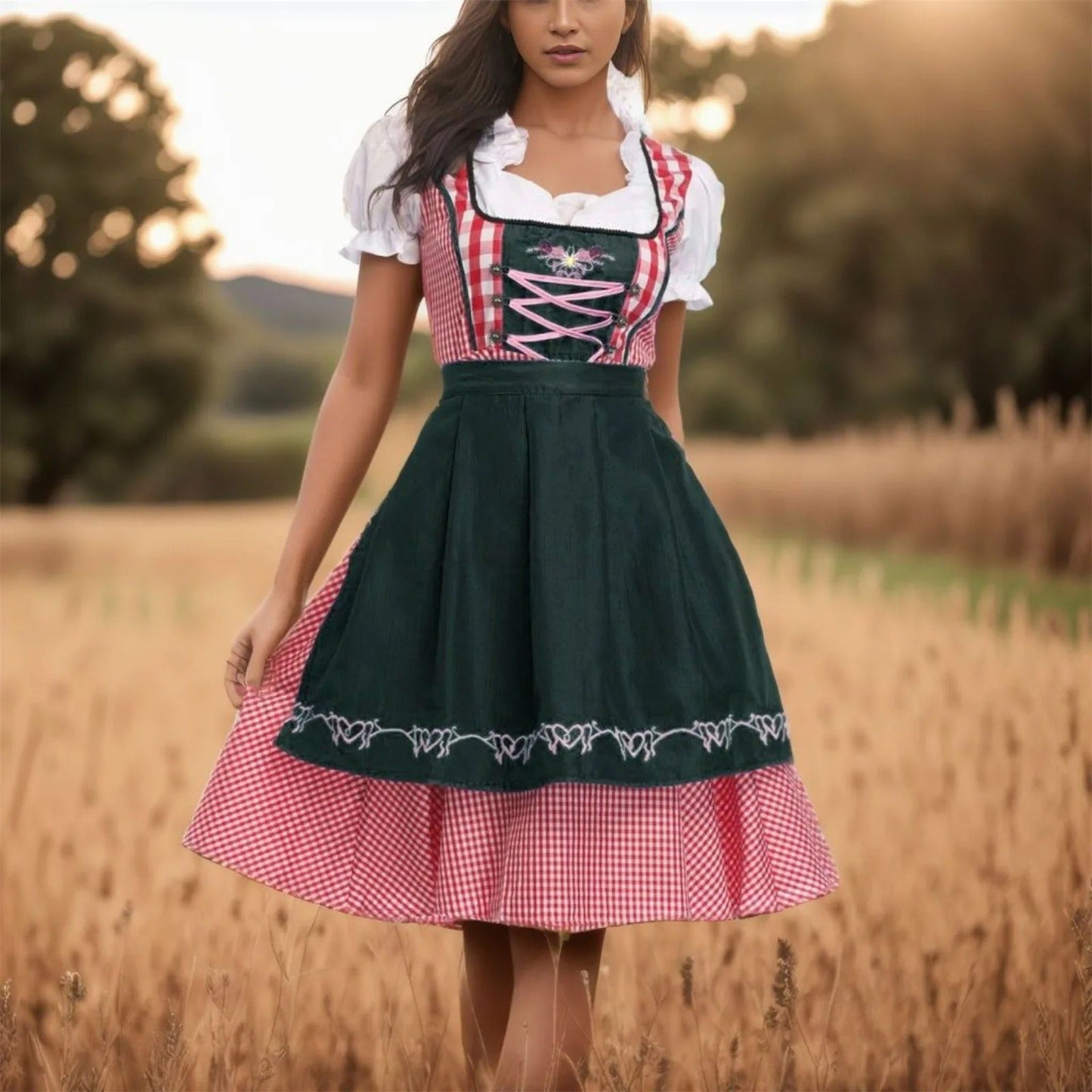 Holly Women's Dirndl Set | Elegant Polyester Costume for Oktoberfest 0