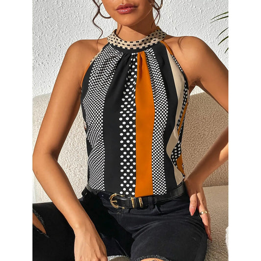 Holly Women's Halterneck Top | Timeless Polka Dot Design 0