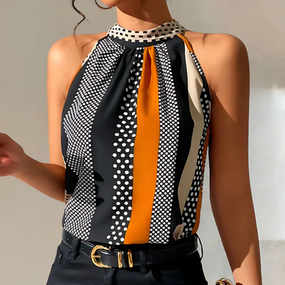Holly Women's Halterneck Top | Timeless Polka Dot Design 1