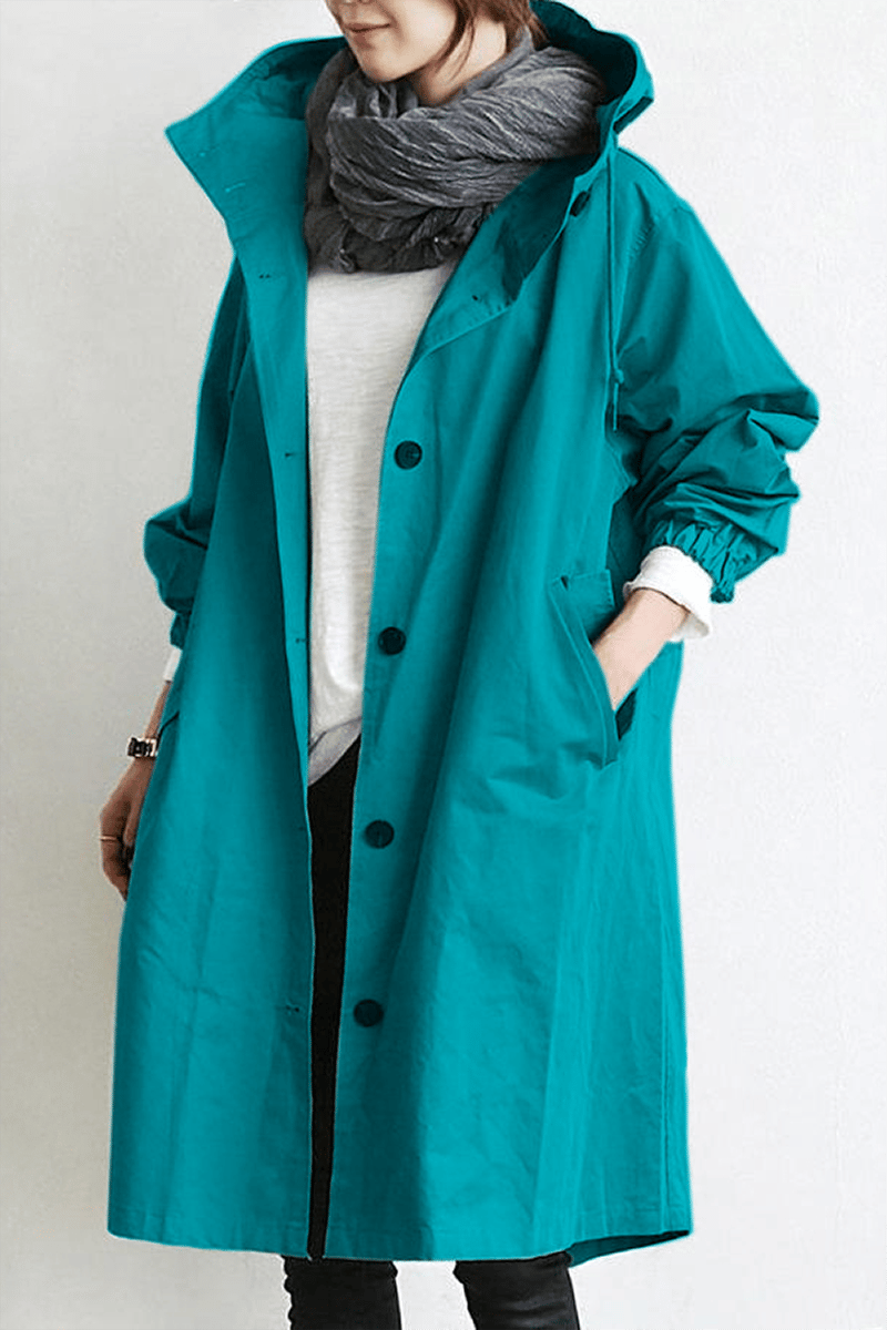 Holly Women's Hooded Trench Coat | Breathable Cotton Blend, Elegant Design 0