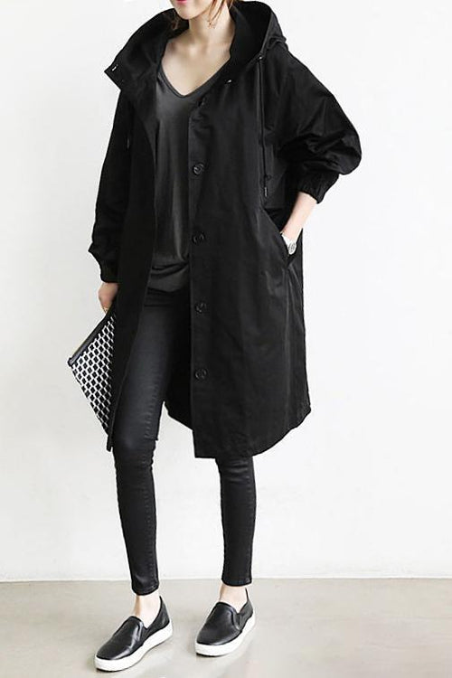 Holly Women's Hooded Trench Coat | Breathable Cotton Blend, Elegant Design 2
