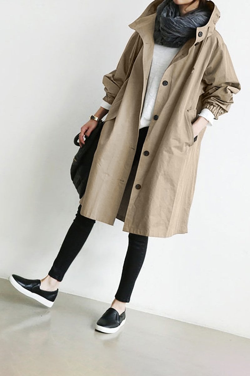 Holly Women's Hooded Trench Coat | Breathable Cotton Blend, Elegant Design 5
