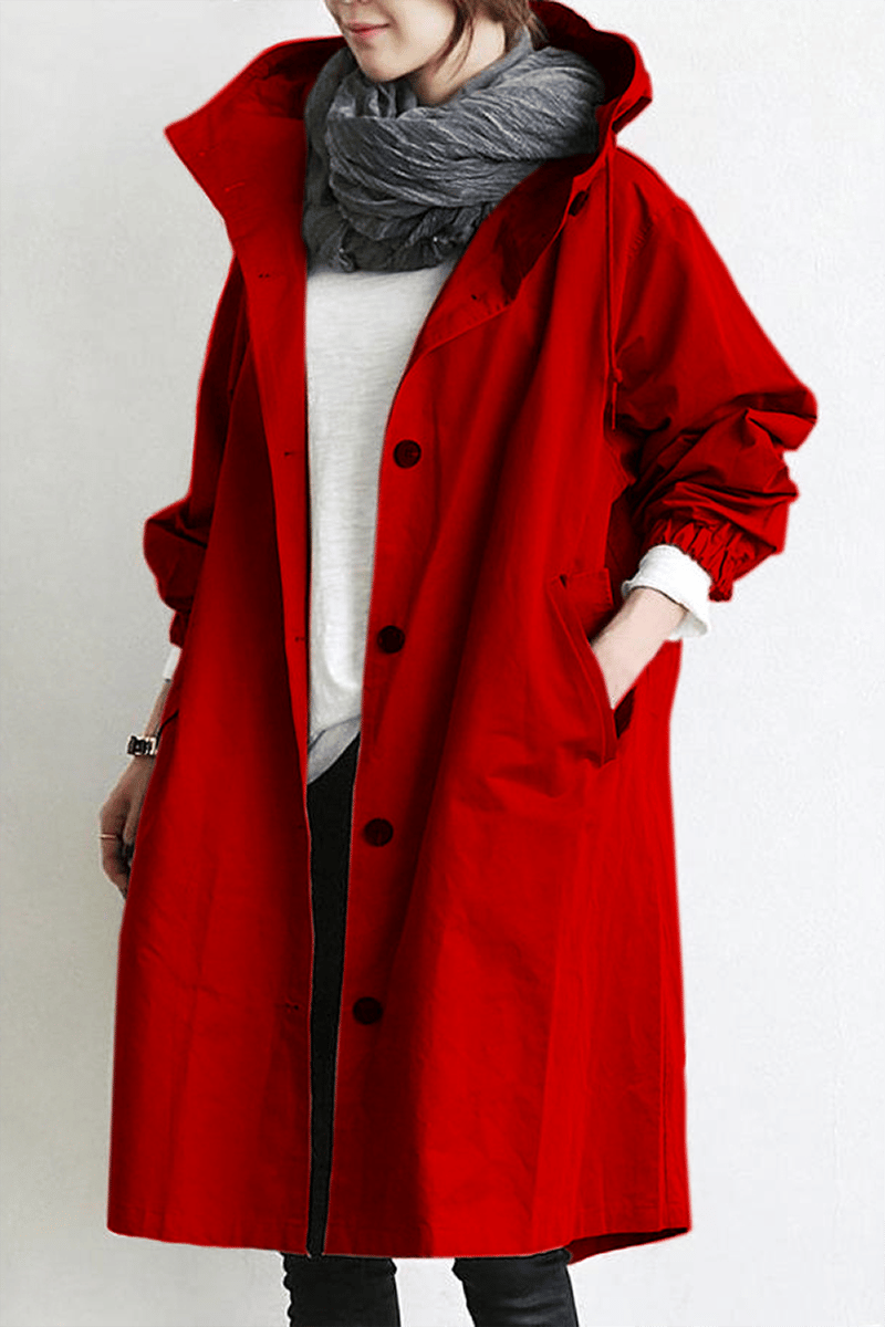 Holly Women's Hooded Trench Coat | Breathable Cotton Blend, Elegant Design 6