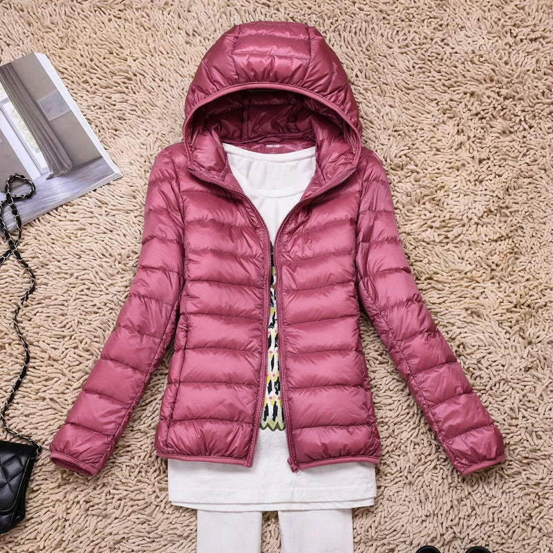 Holly Women's Puffer Jacket | Ultralight Down with Hood, Travel-Friendly 9
