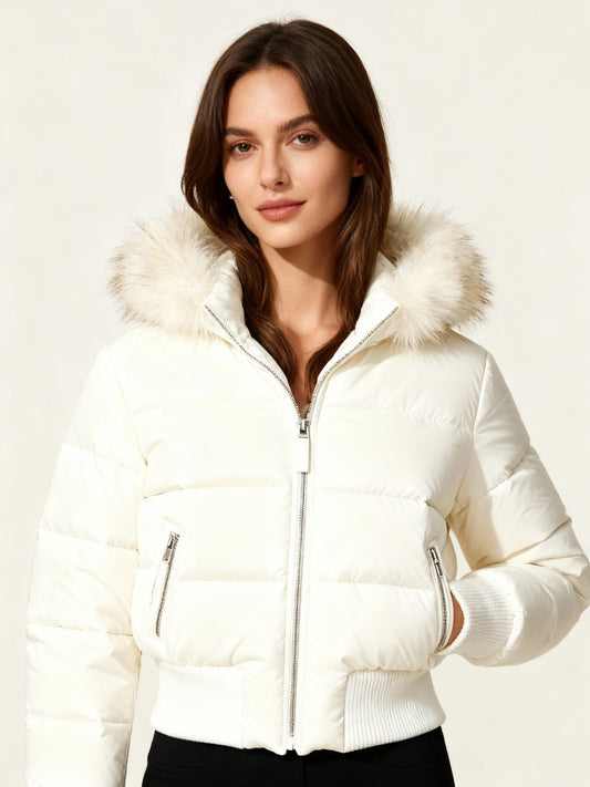 Holly Women's Quilted Winter Jacket | Removable Hood, Modern Urban Style 1