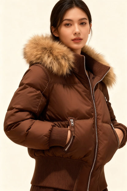 Holly Women's Quilted Winter Jacket | Removable Hood, Modern Urban Style 2