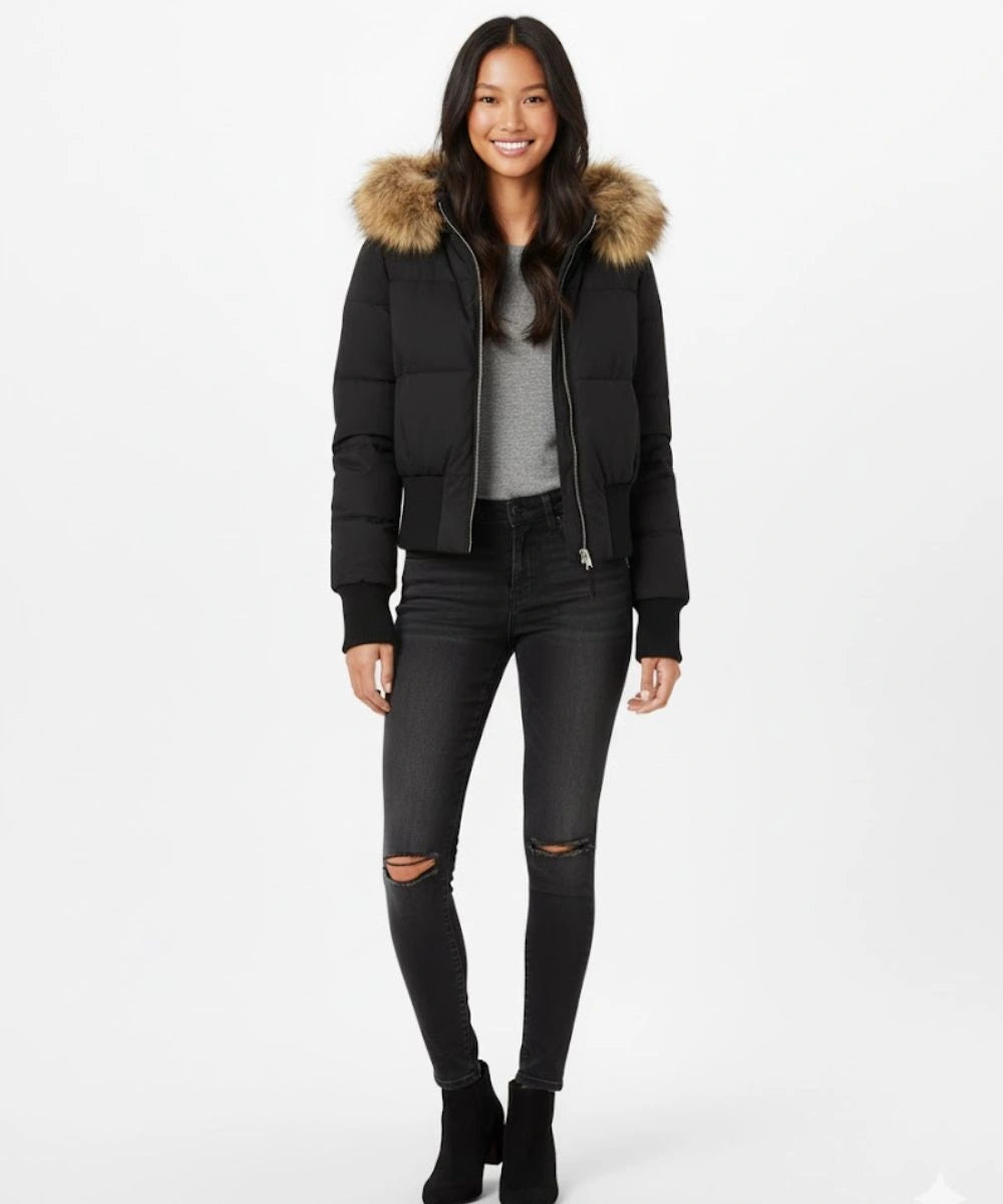 Holly Women's Quilted Winter Jacket | Removable Hood, Modern Urban Style 6