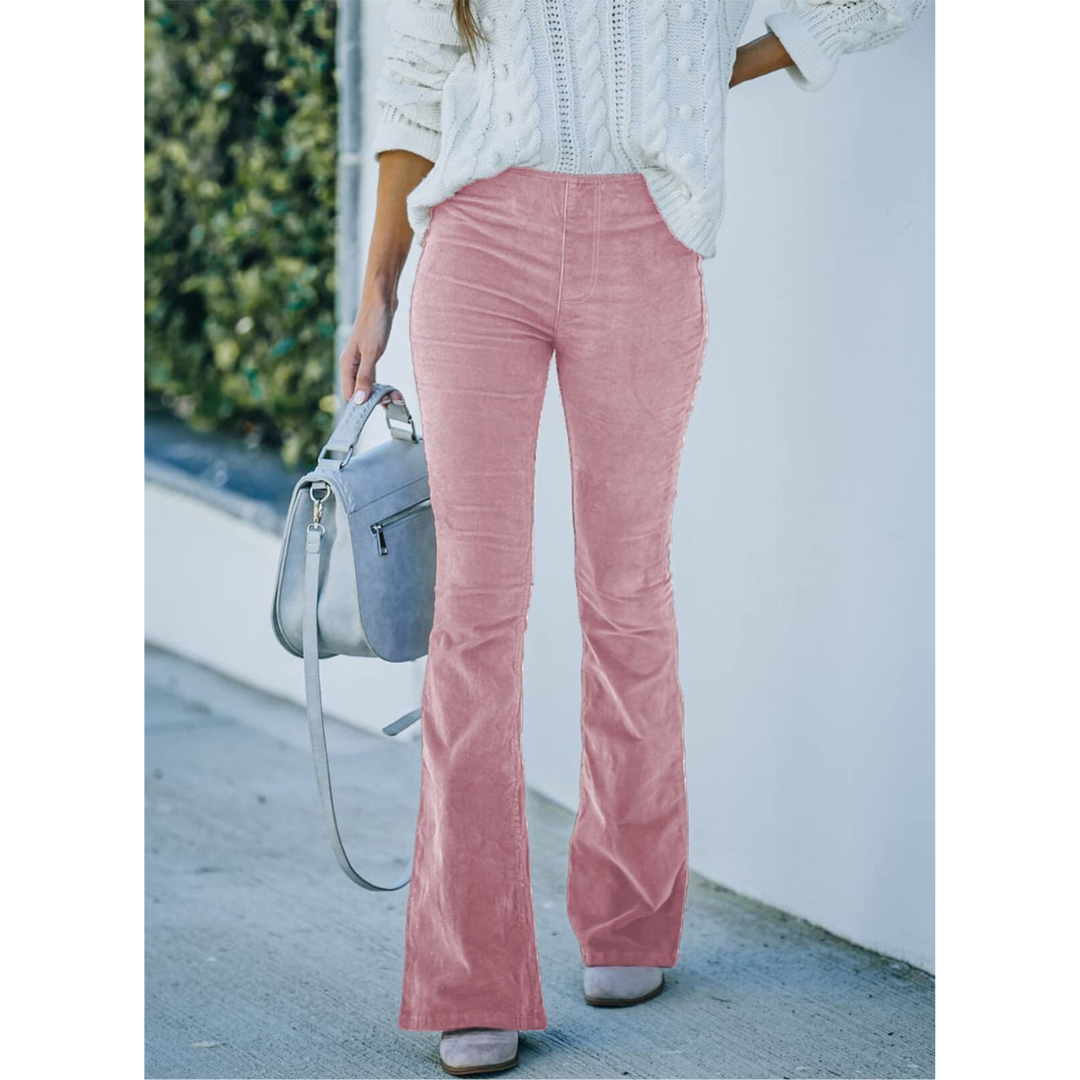 Holly Women's Wide Leg Pants | High Waist Corduroy, Figure-Flattering 1