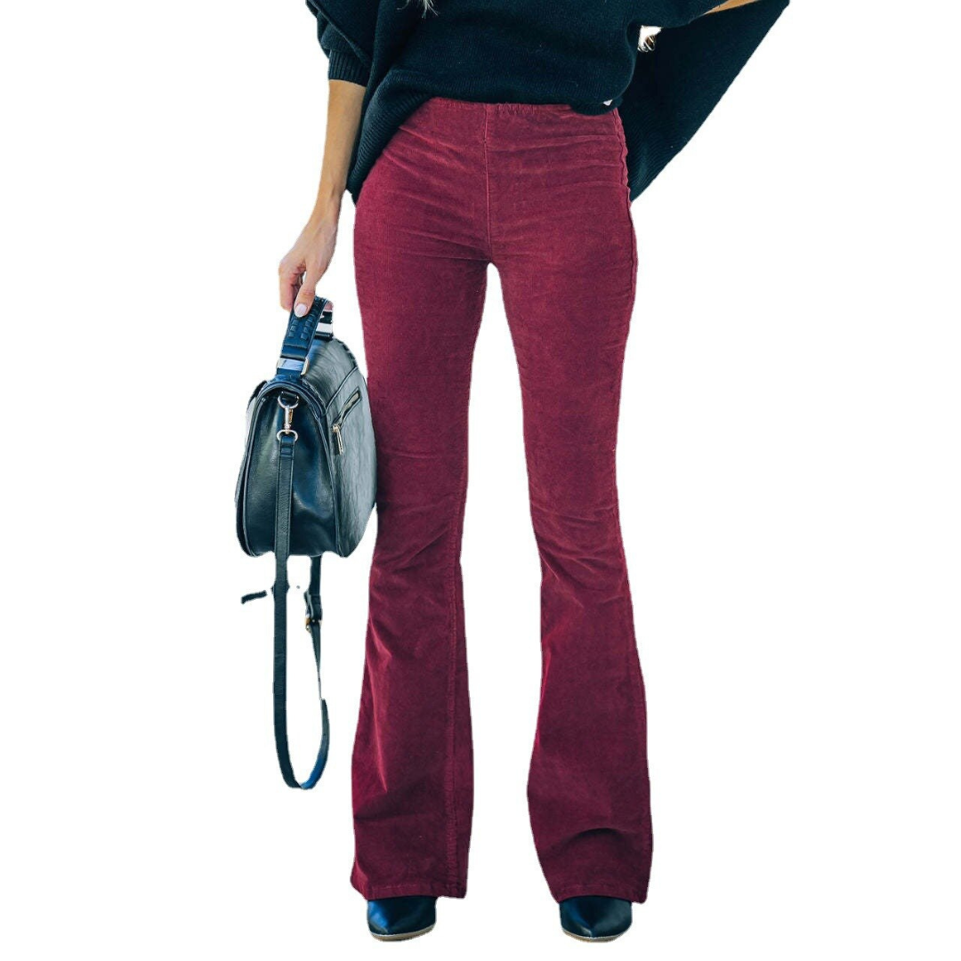 Holly Women's Wide Leg Pants | High Waist Corduroy, Figure-Flattering 2