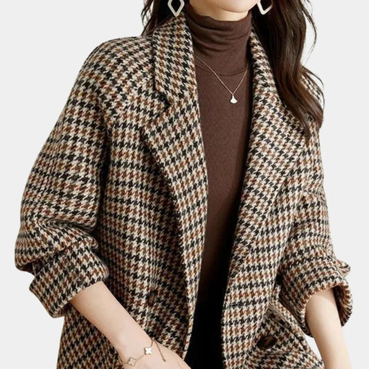 Holly Women's Winter Coat | Elegant Checked Design 0