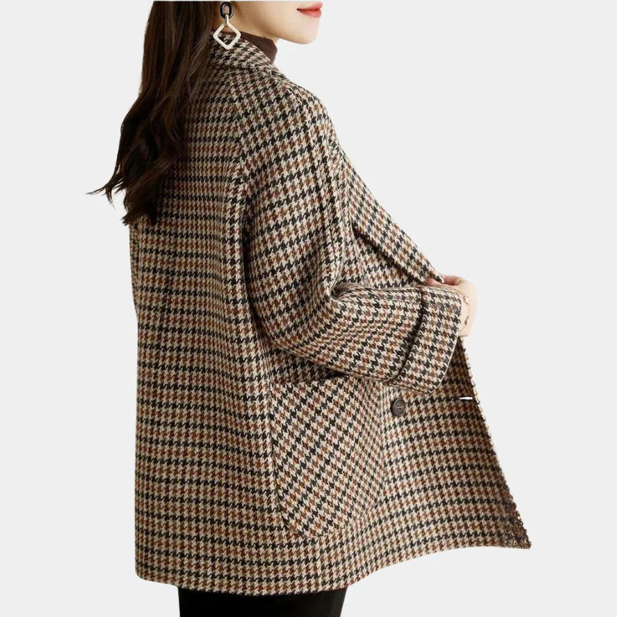Holly Women's Winter Coat | Elegant Checked Design 4