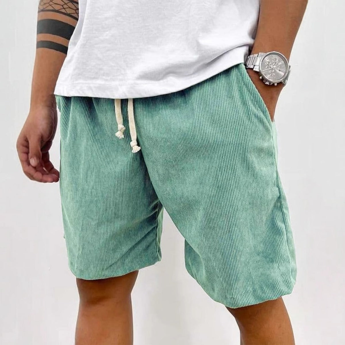 Hugo Men's Casual Shorts | Soft Corduroy, Versatile Style 4