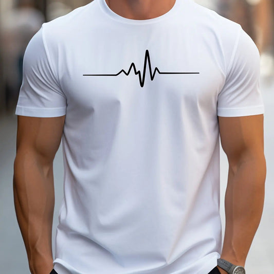 Hugo Men's T-Shirt | Heartbeat Print, Slim Fit 0