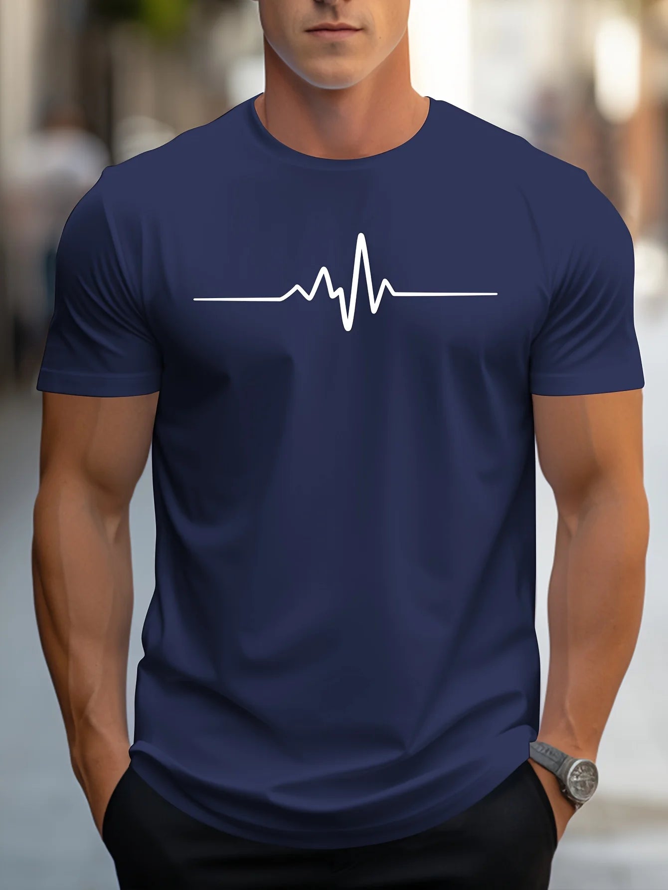 Hugo Men's T-Shirt | Heartbeat Print, Slim Fit 3