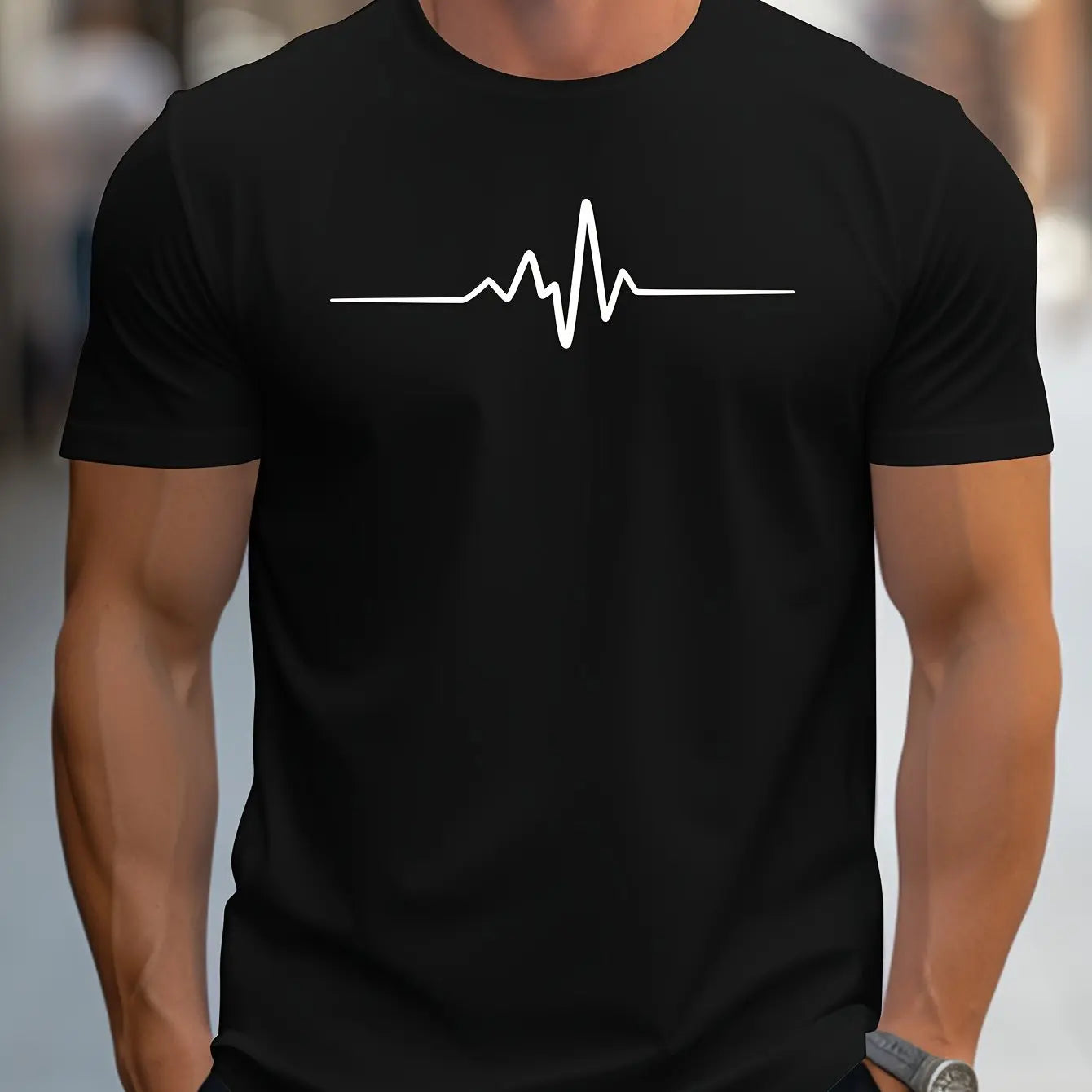 Hugo Men's T-Shirt | Heartbeat Print, Slim Fit 6