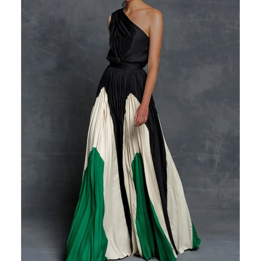 Ivy Women's Maxi Dress | One-Shoulder Pleated Elegance 1