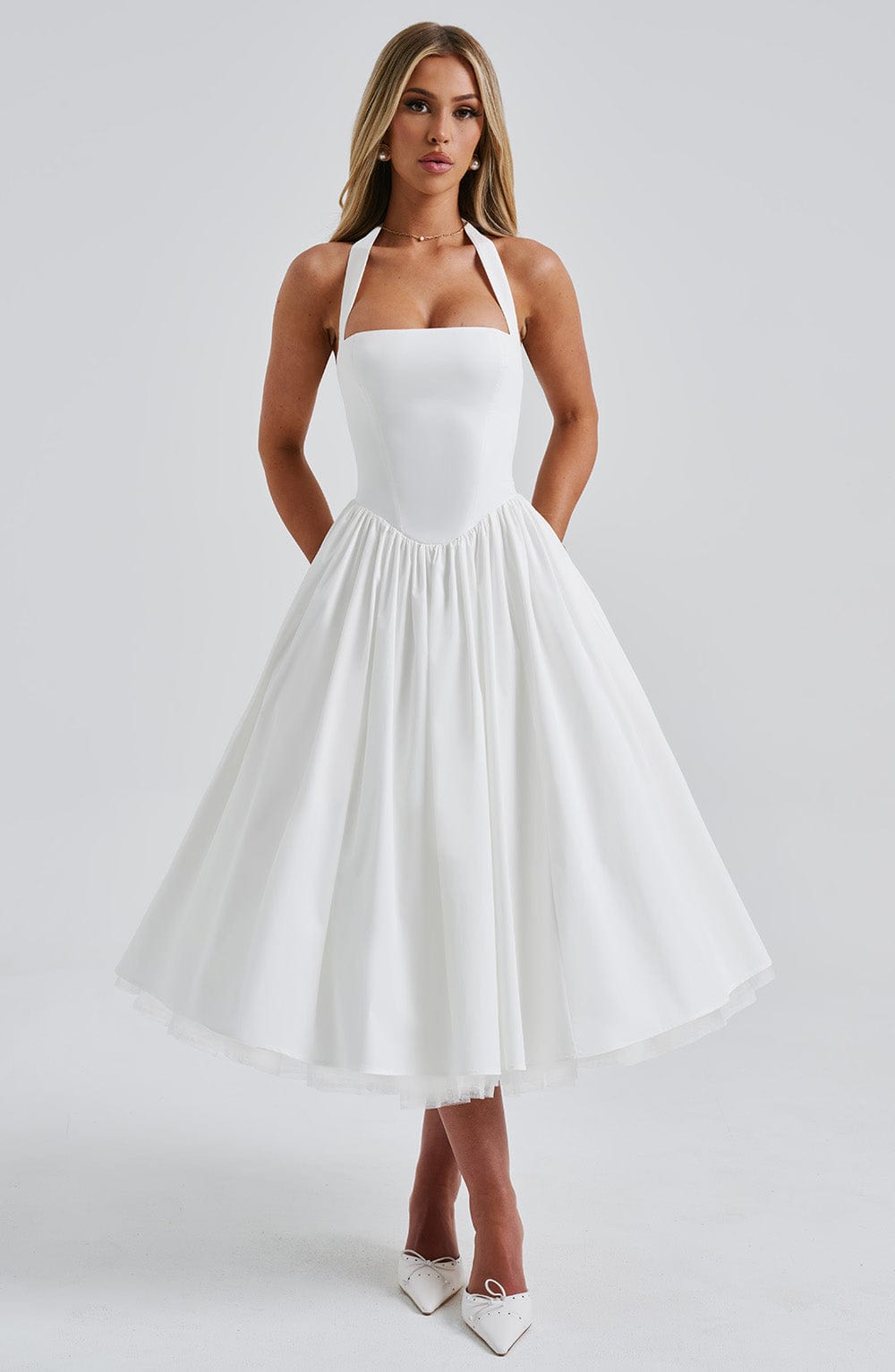 Ivy Women's Midi Dress | Elegant Halter Neckline 4